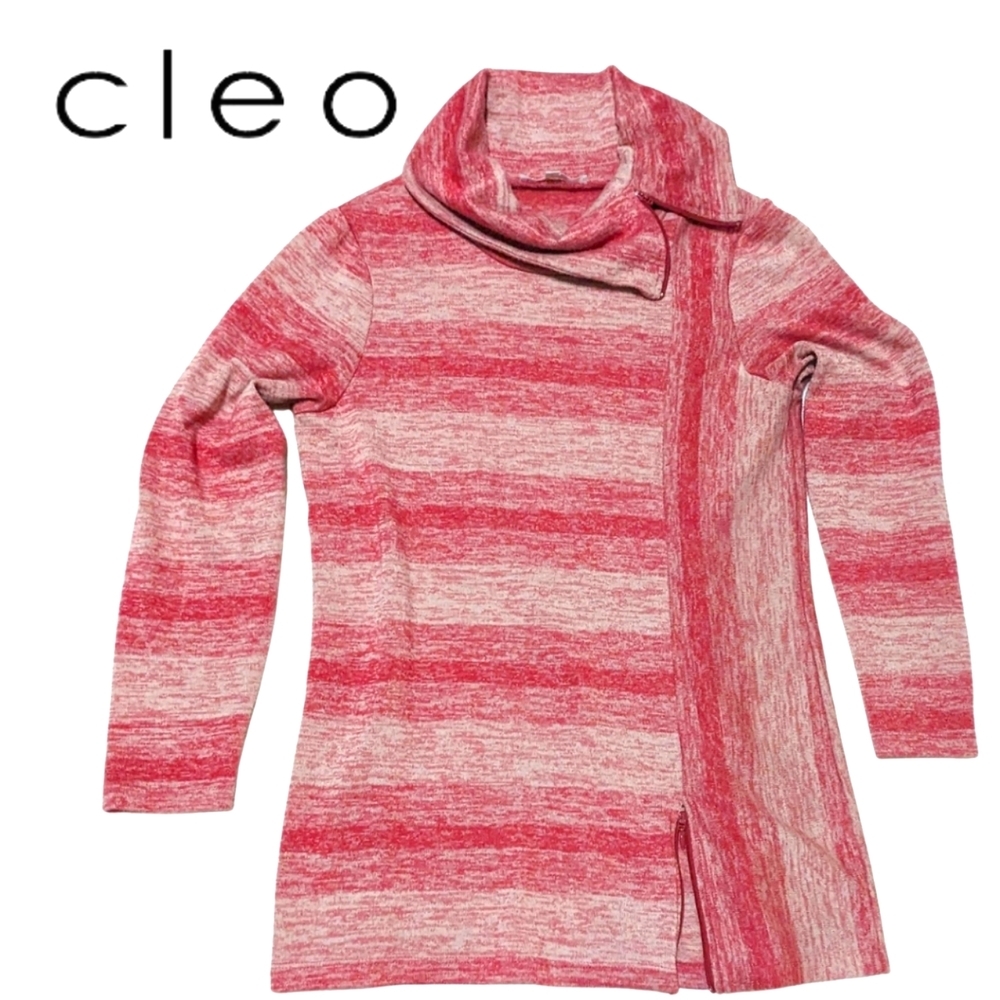 Cleo brand, heathered pink size med, ladies cowl neck sweater